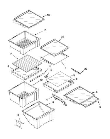 Refrigerator shelf parts