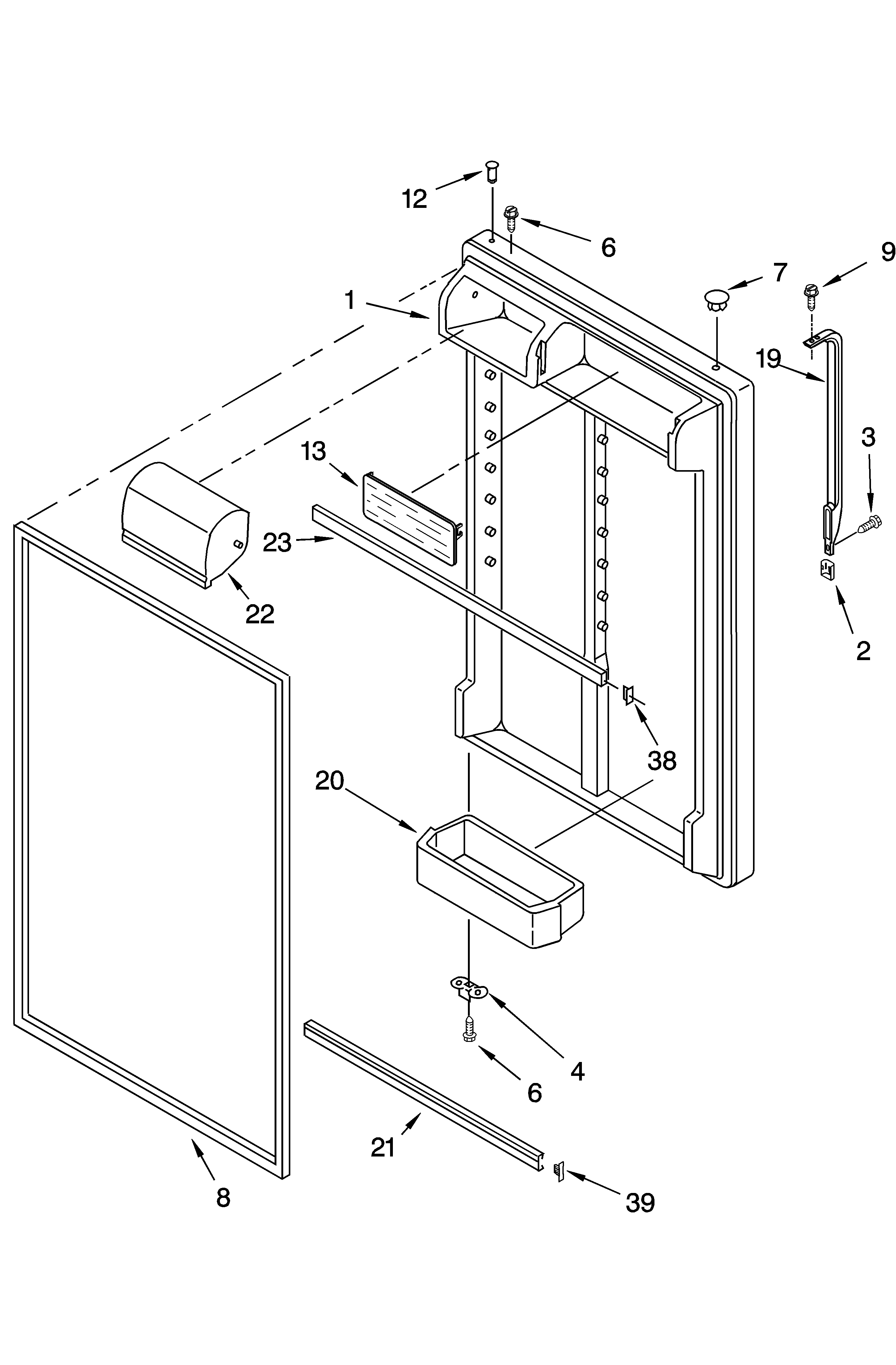Refrigerator door parts