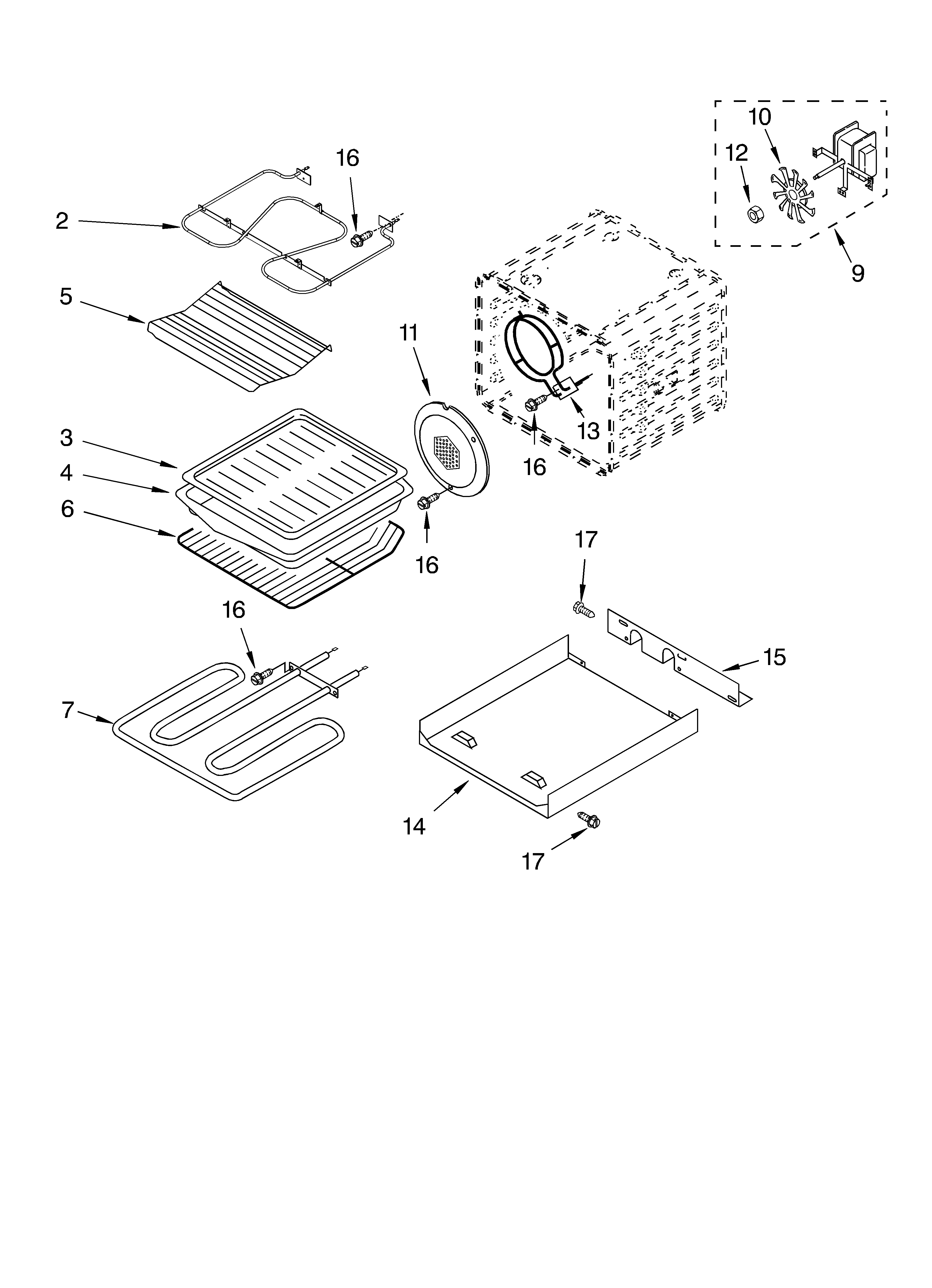 Internal oven parts