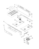 Cooktop, burner and grate parts