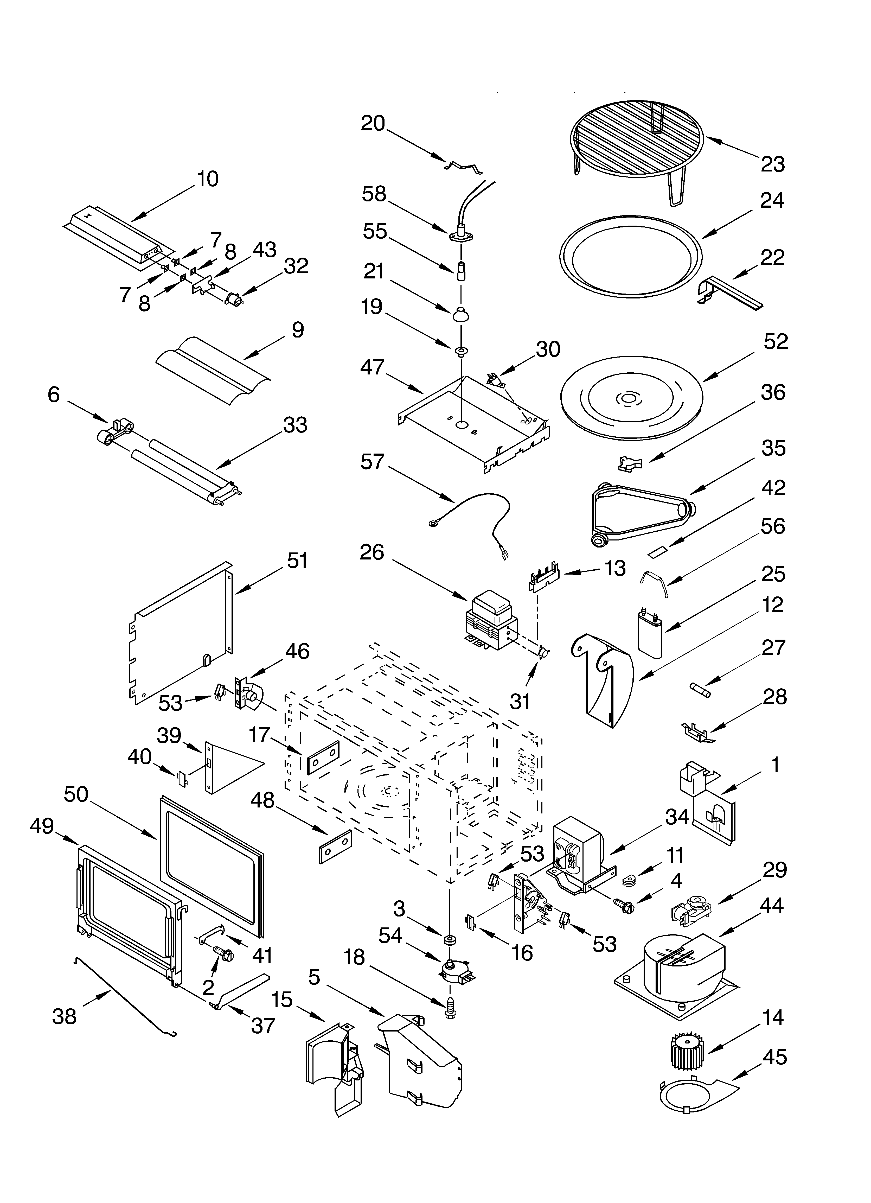 Cabinet and stirrer parts