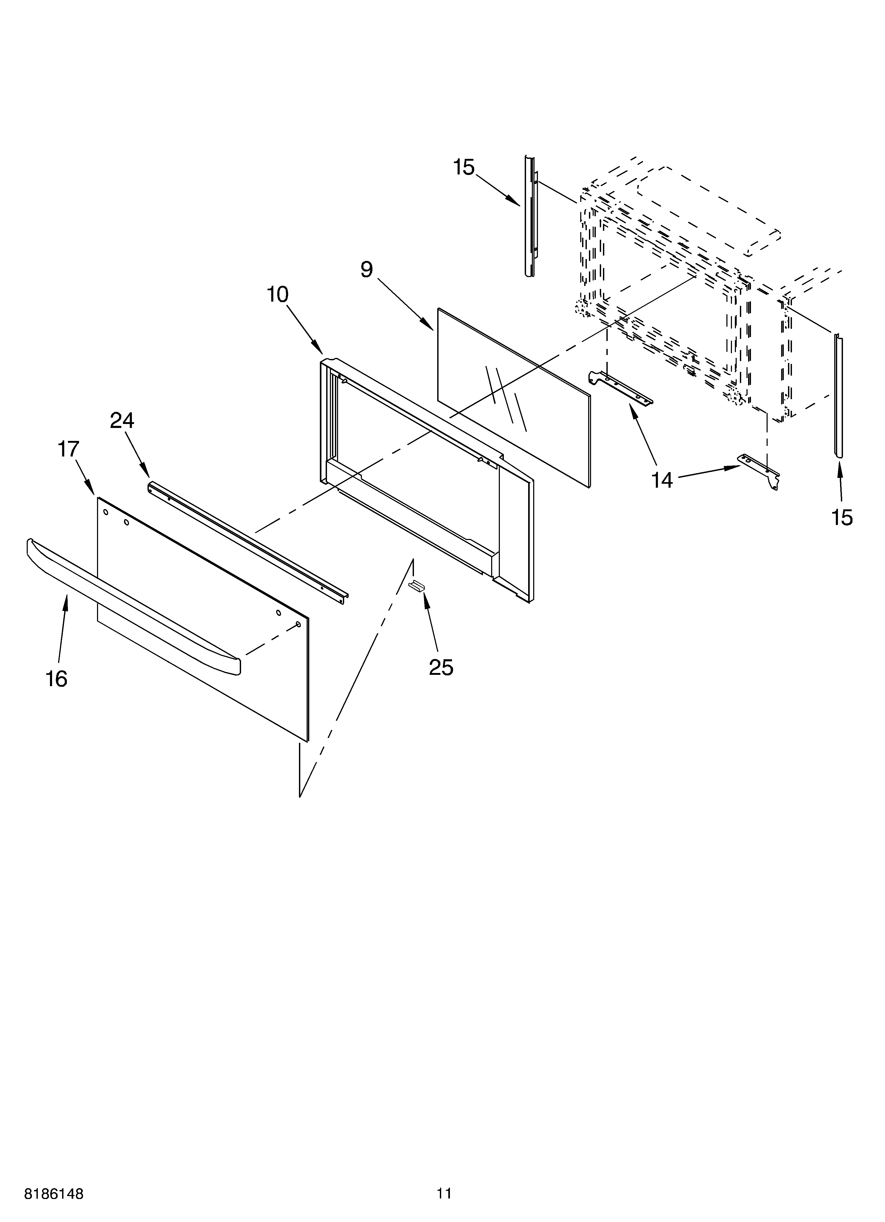 Microwave door parts, optional parts