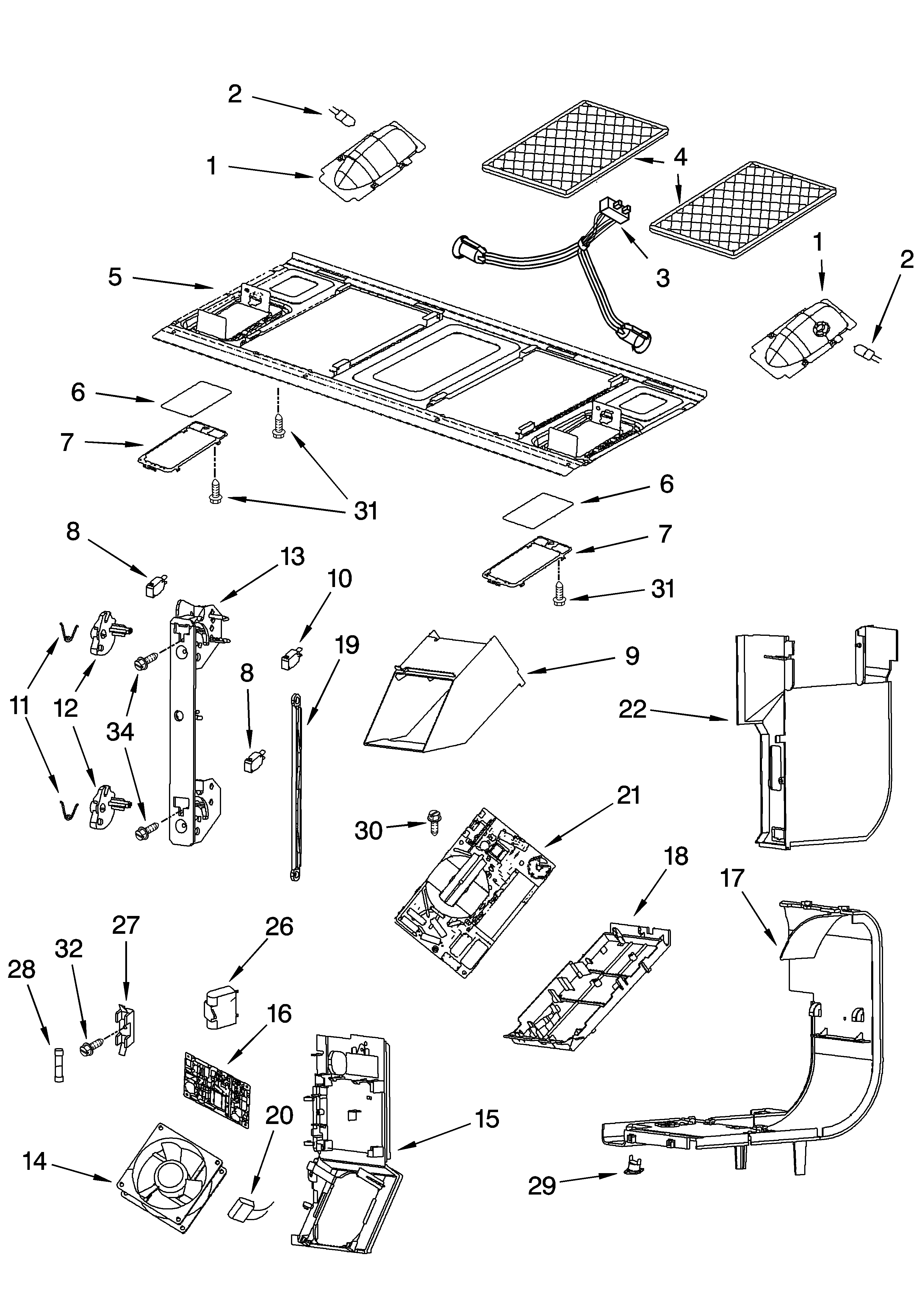 Interior and ventilation parts
