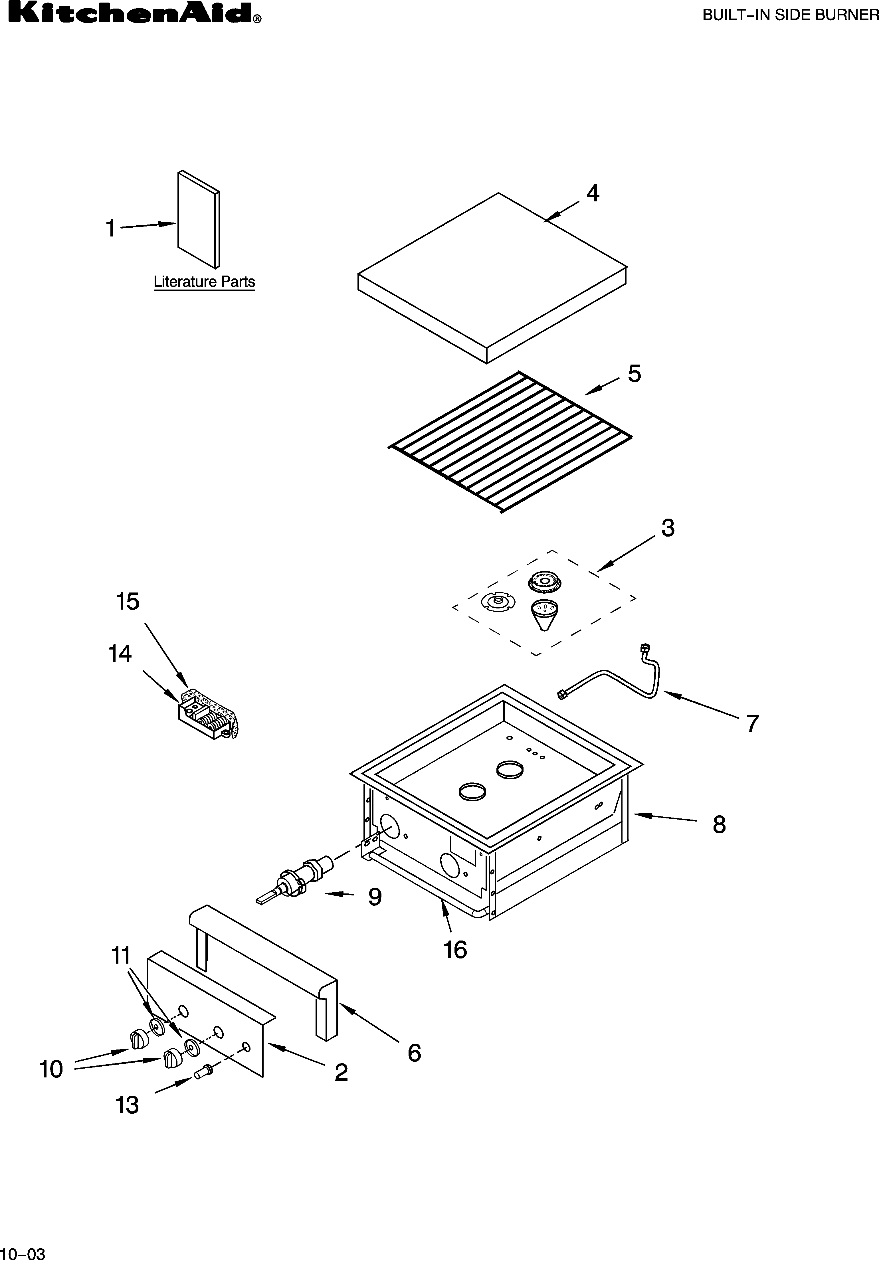 Side burner parts