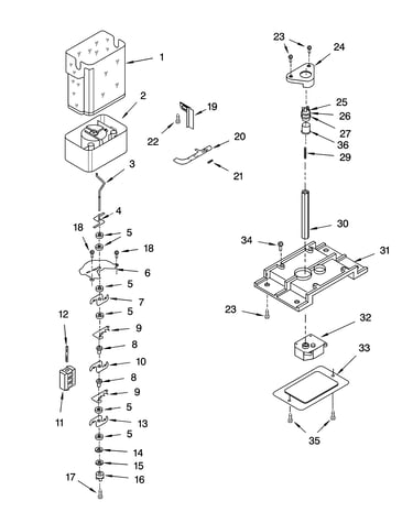 Motor and ice container parts