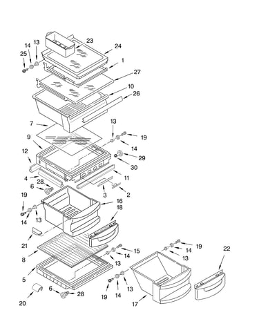 Refrigerator shelf parts