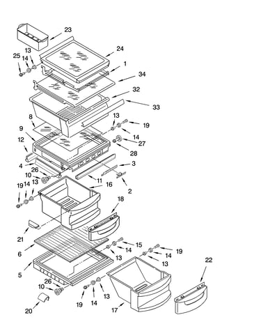 Refrigerator shelf parts