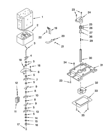 Motor and ice container parts