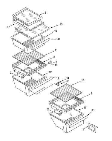 Refrigerator shelf parts