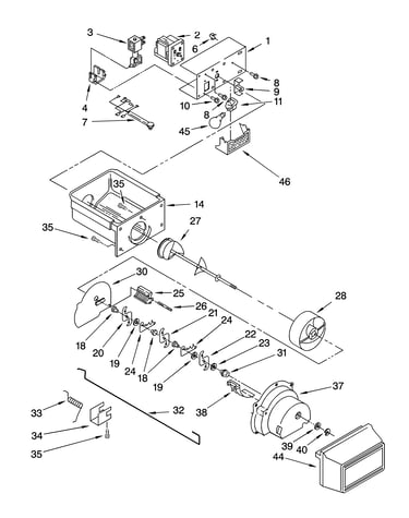 Motor and ice container parts