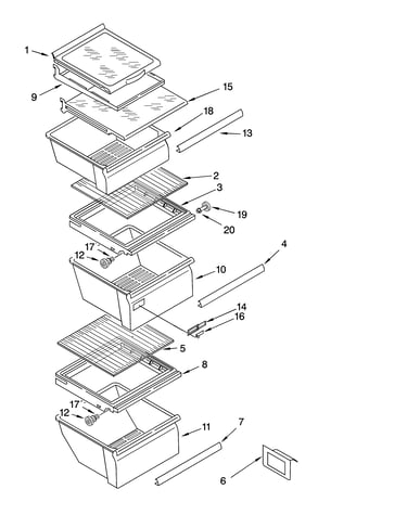 Refrigerator shelf parts