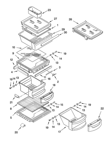 Refrigerator shelf parts