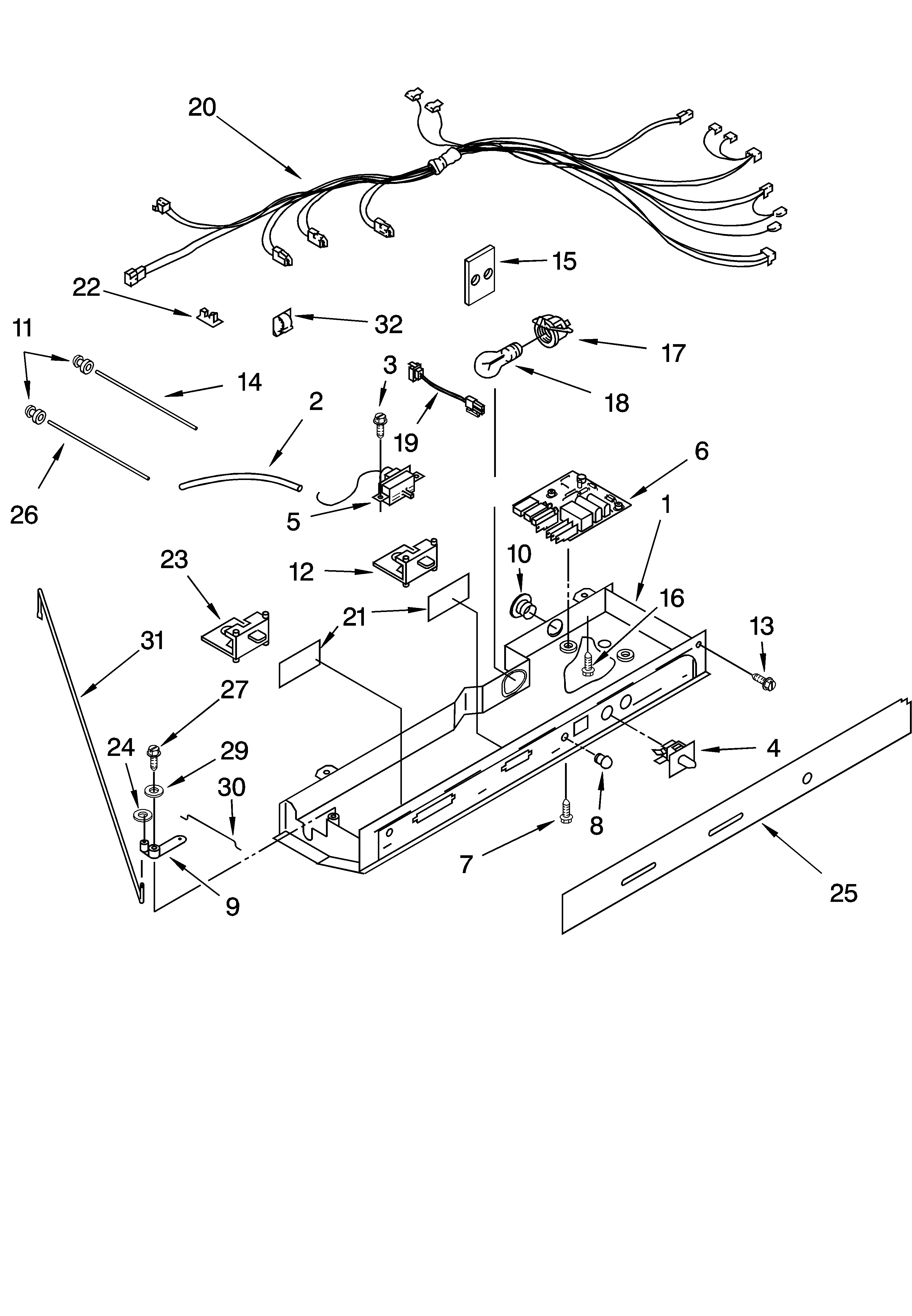 Control parts, parts not illustrated
