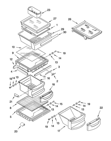 Refrigerator shelf parts