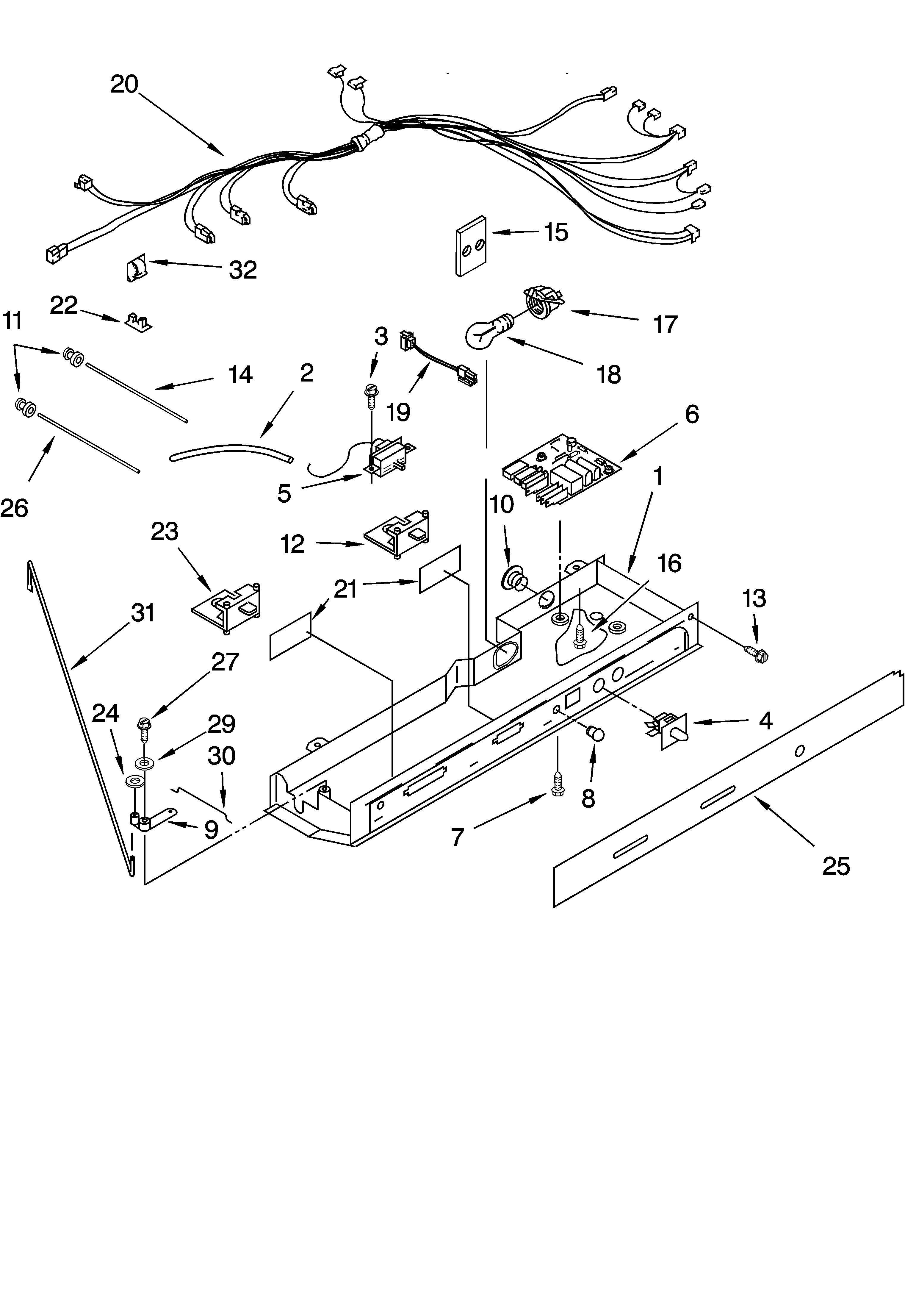 Control parts, parts not illustrated
