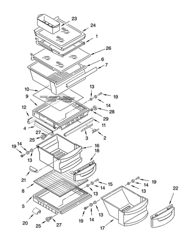 Refrigerator shelf parts