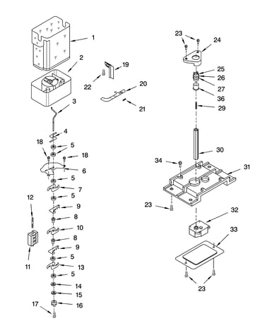 Motor and ice container parts