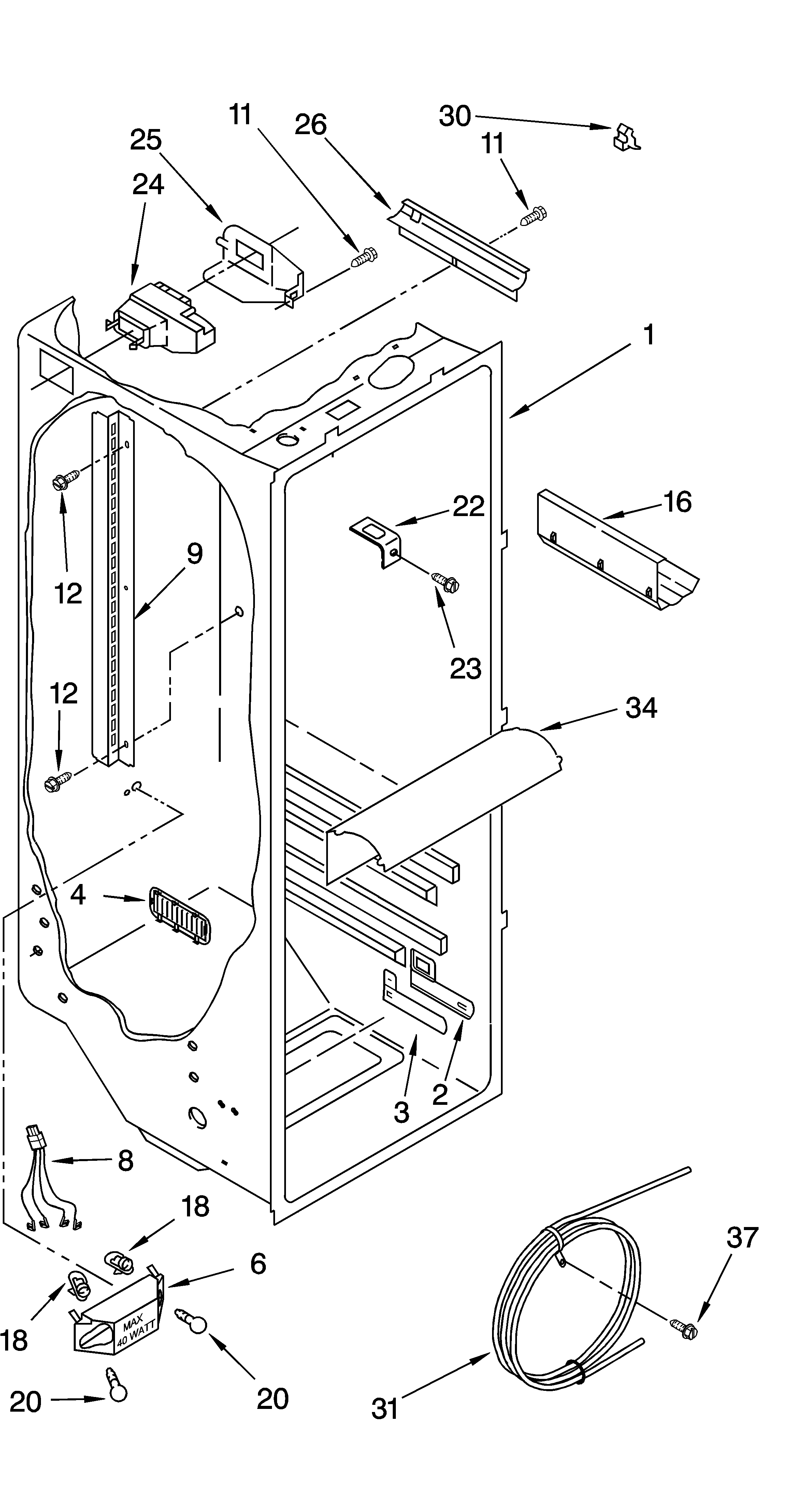 Refrigerator liner parts