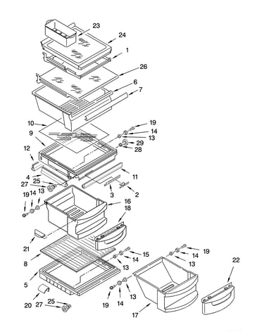 Refrigerator shelf parts