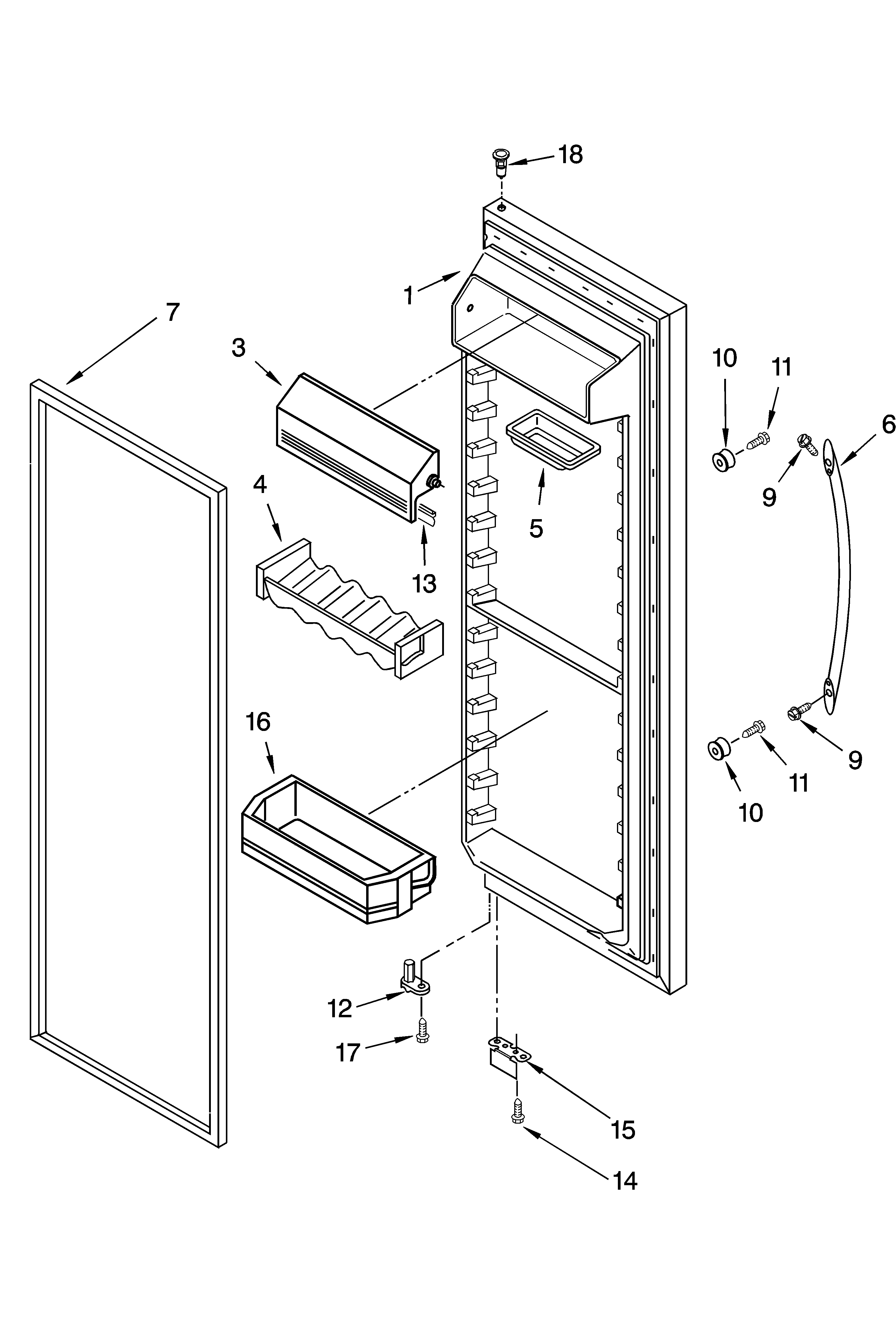 Refrigerator door parts