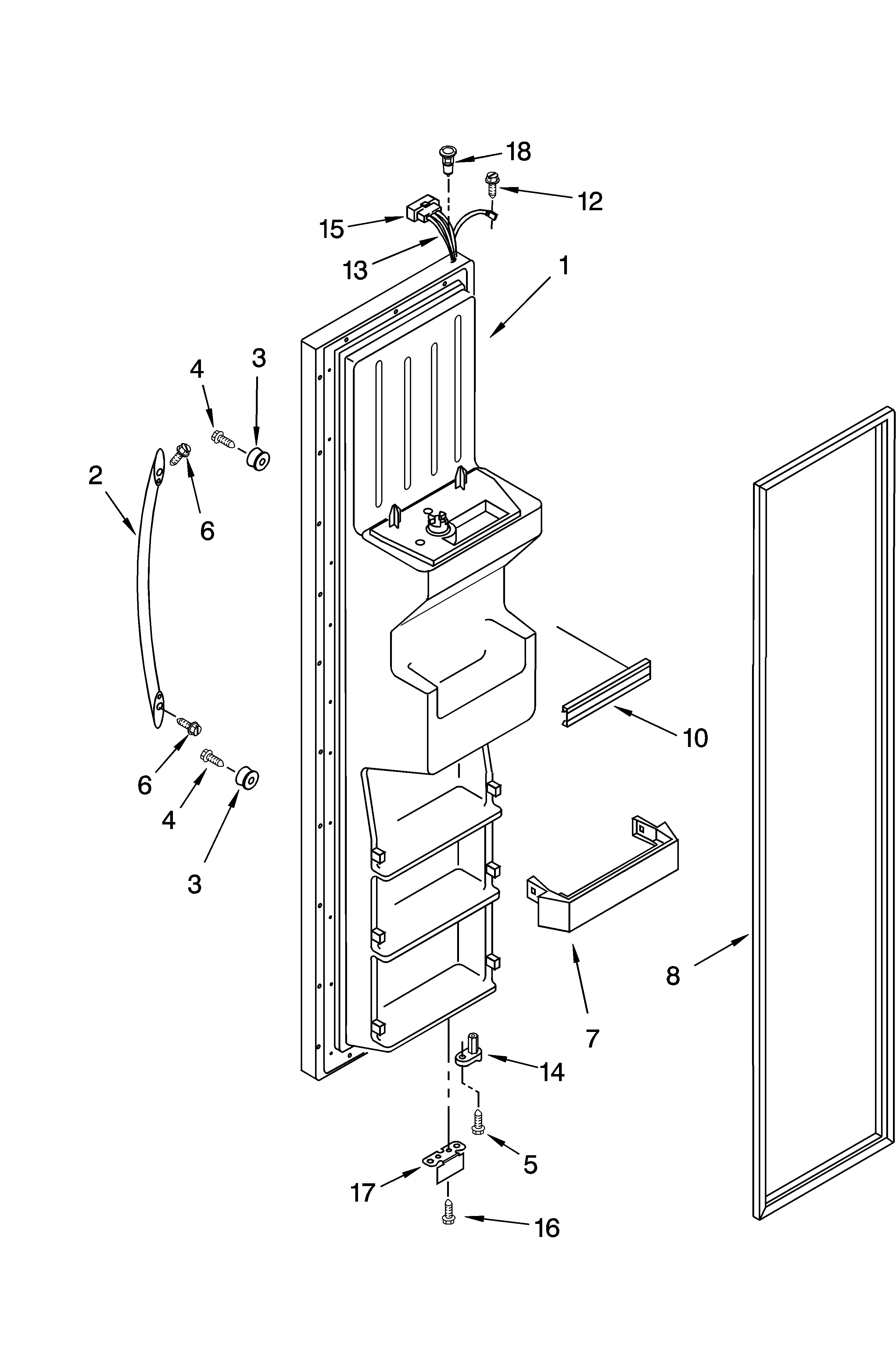 Freezer door parts