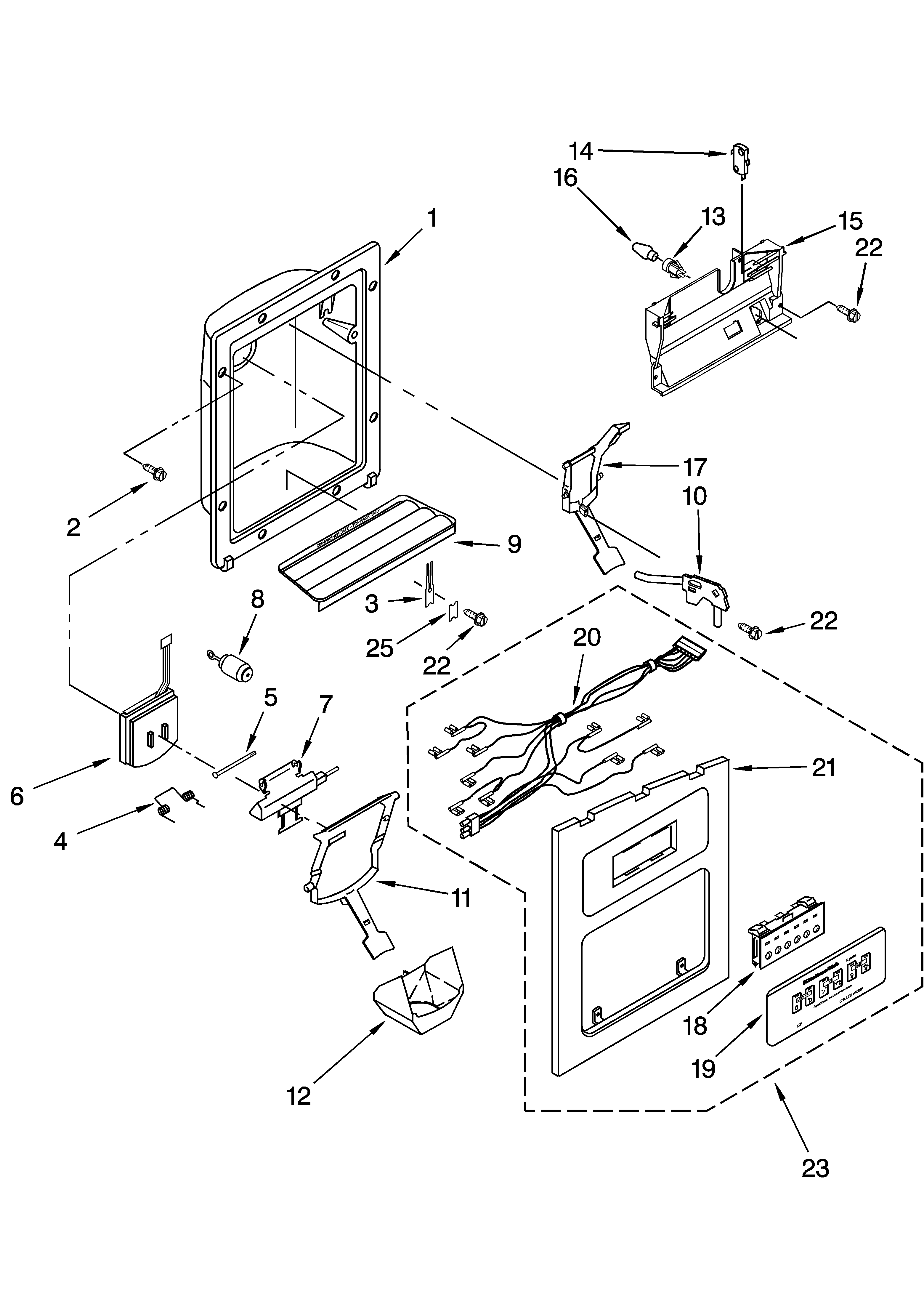 Dispenser front parts