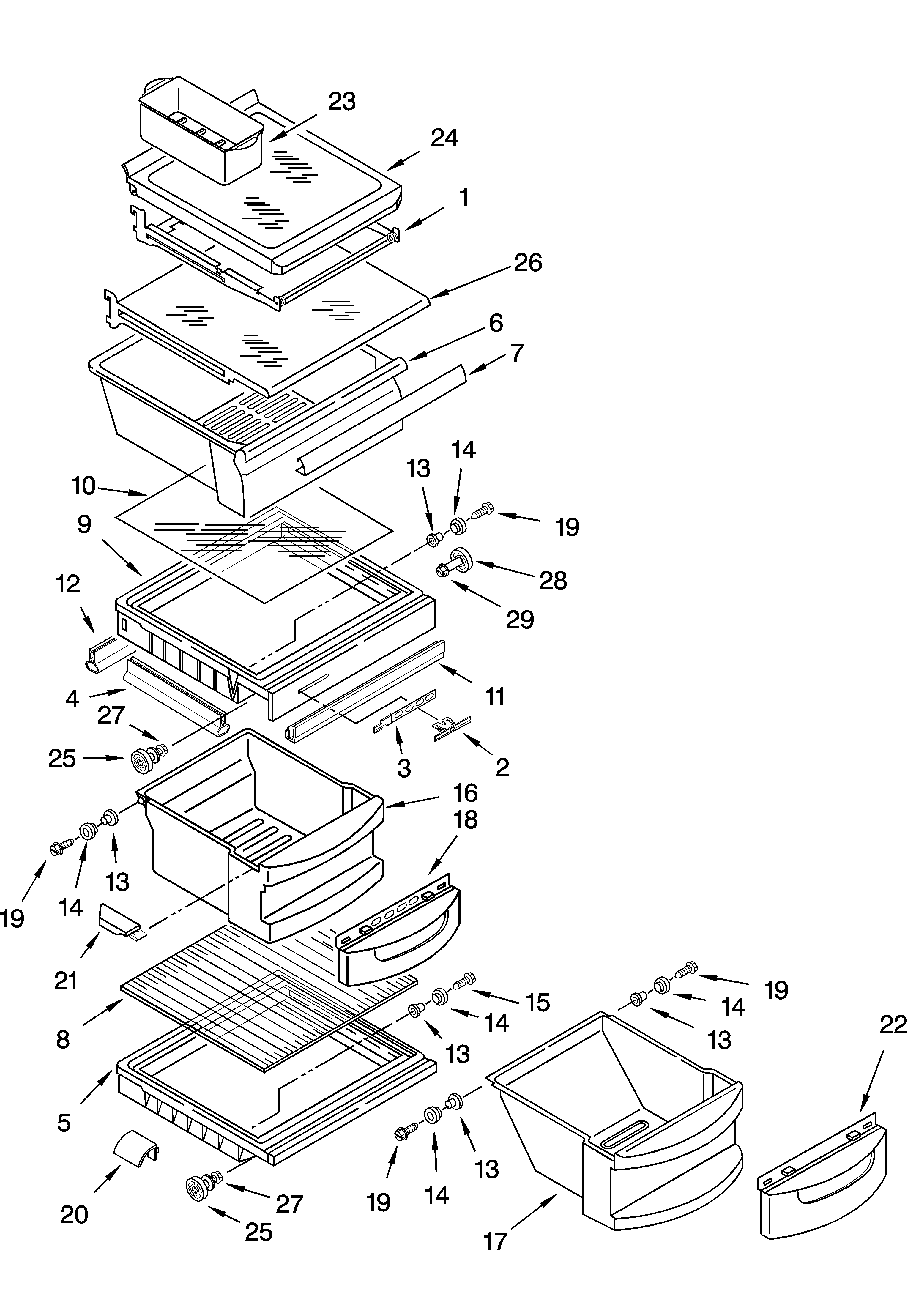 Refrigerator shelf parts