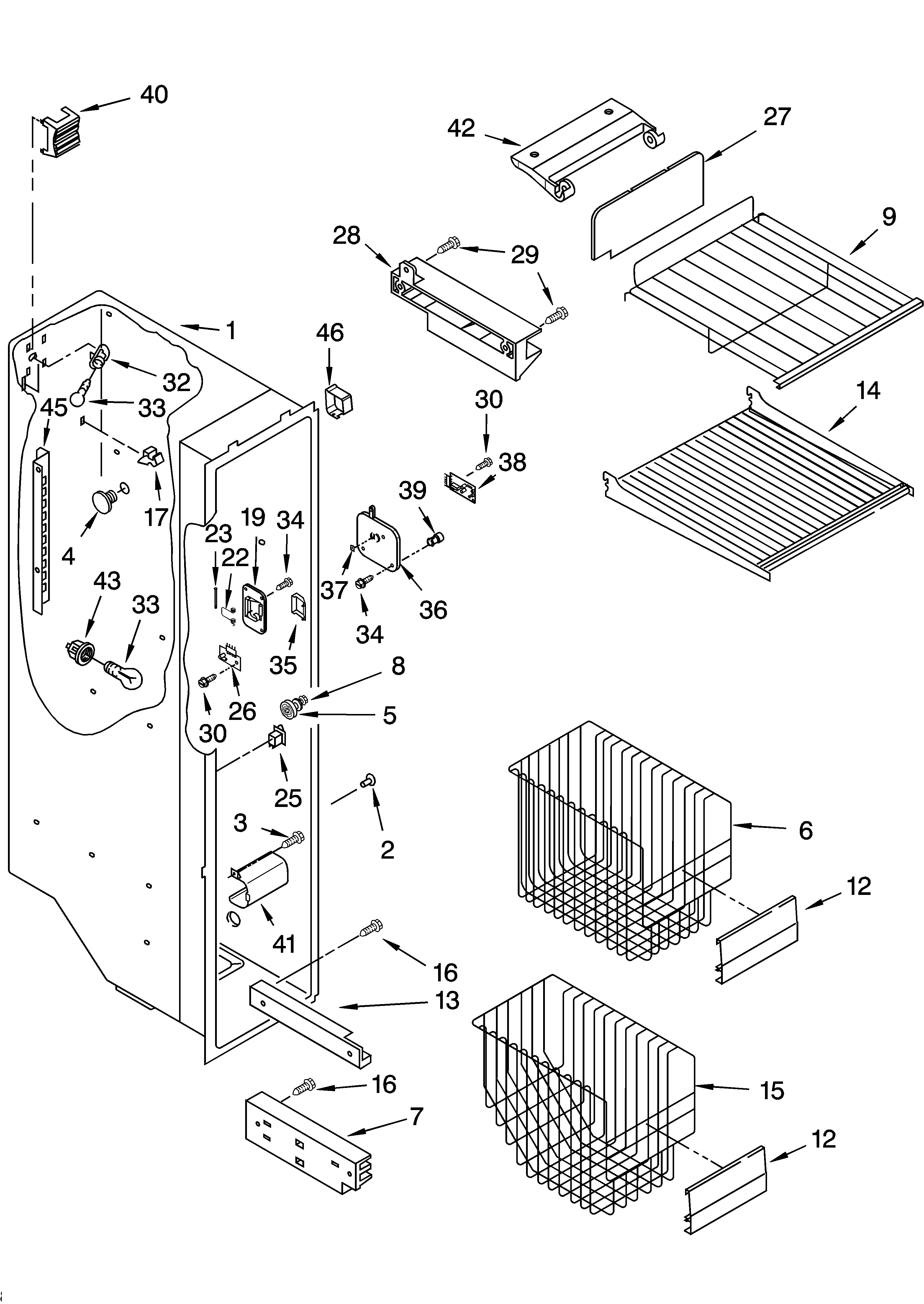 Freezer liner parts