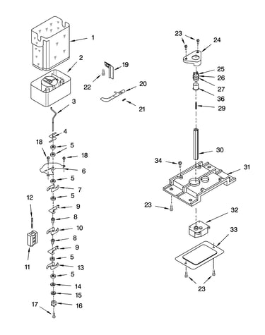 Motor and ice container parts