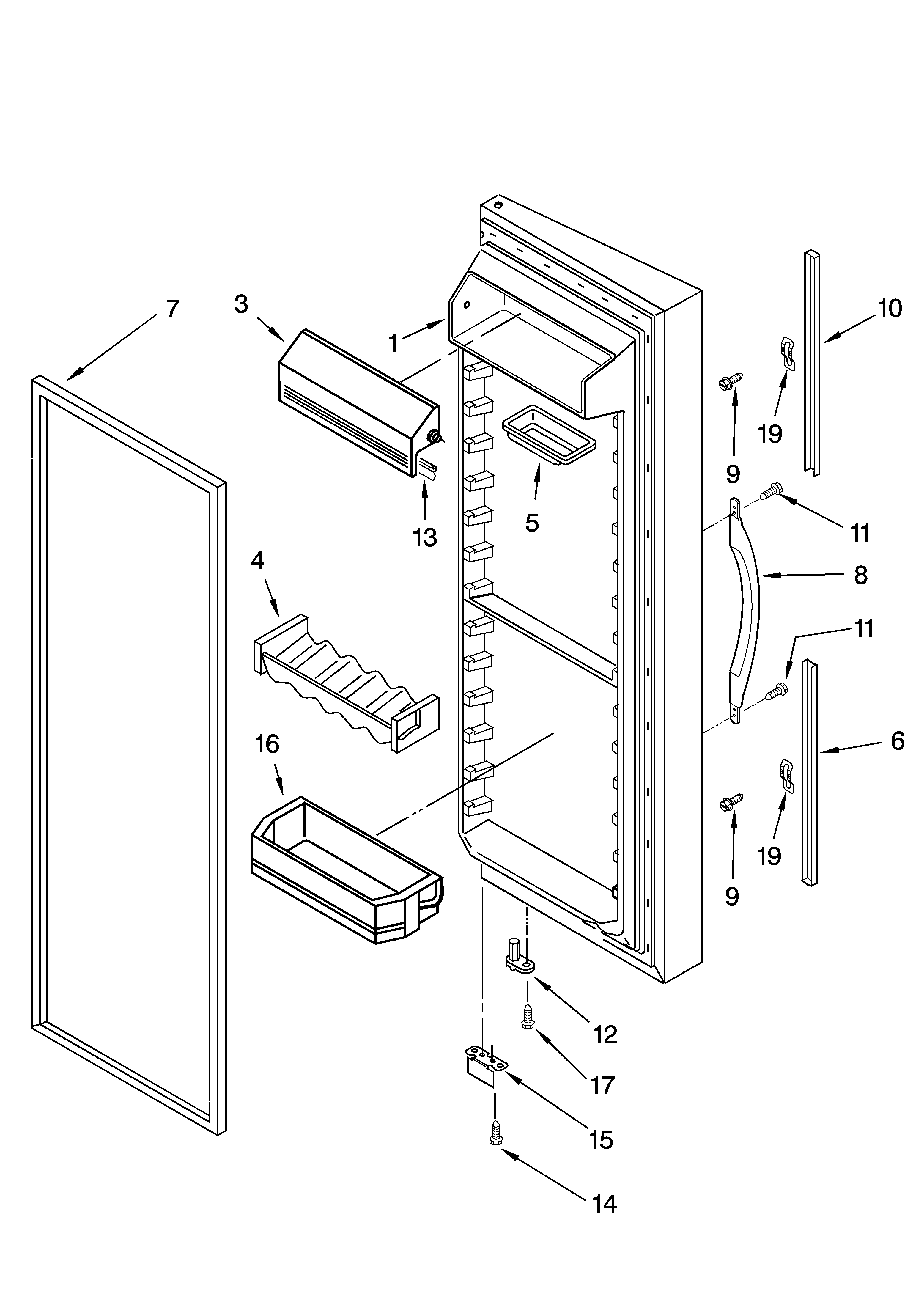 Refrigerator door parts