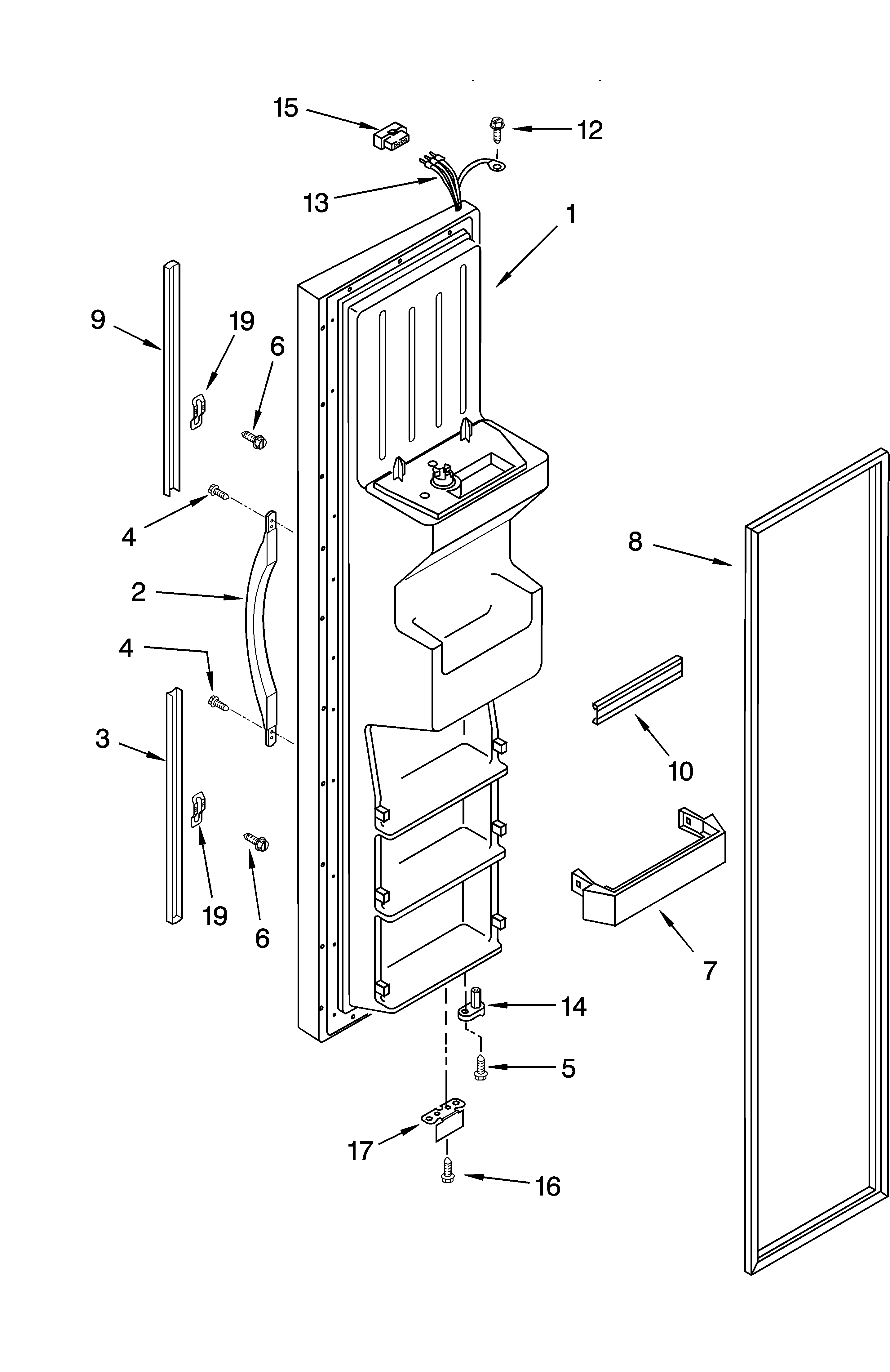 Freezer door parts
