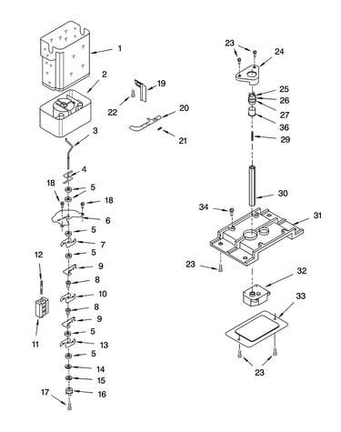 Motor and ice container parts