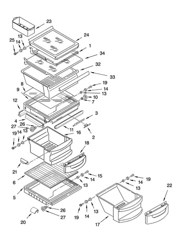 Refrigerator shelf parts