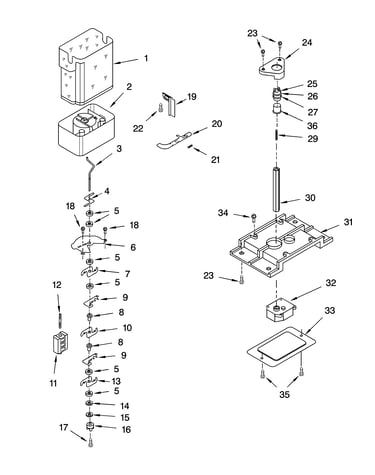 Motor and ice container parts