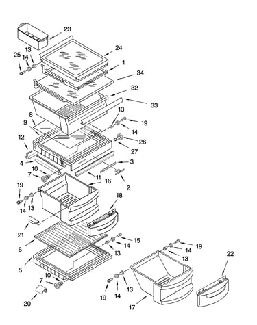 Refrigerator shelf parts