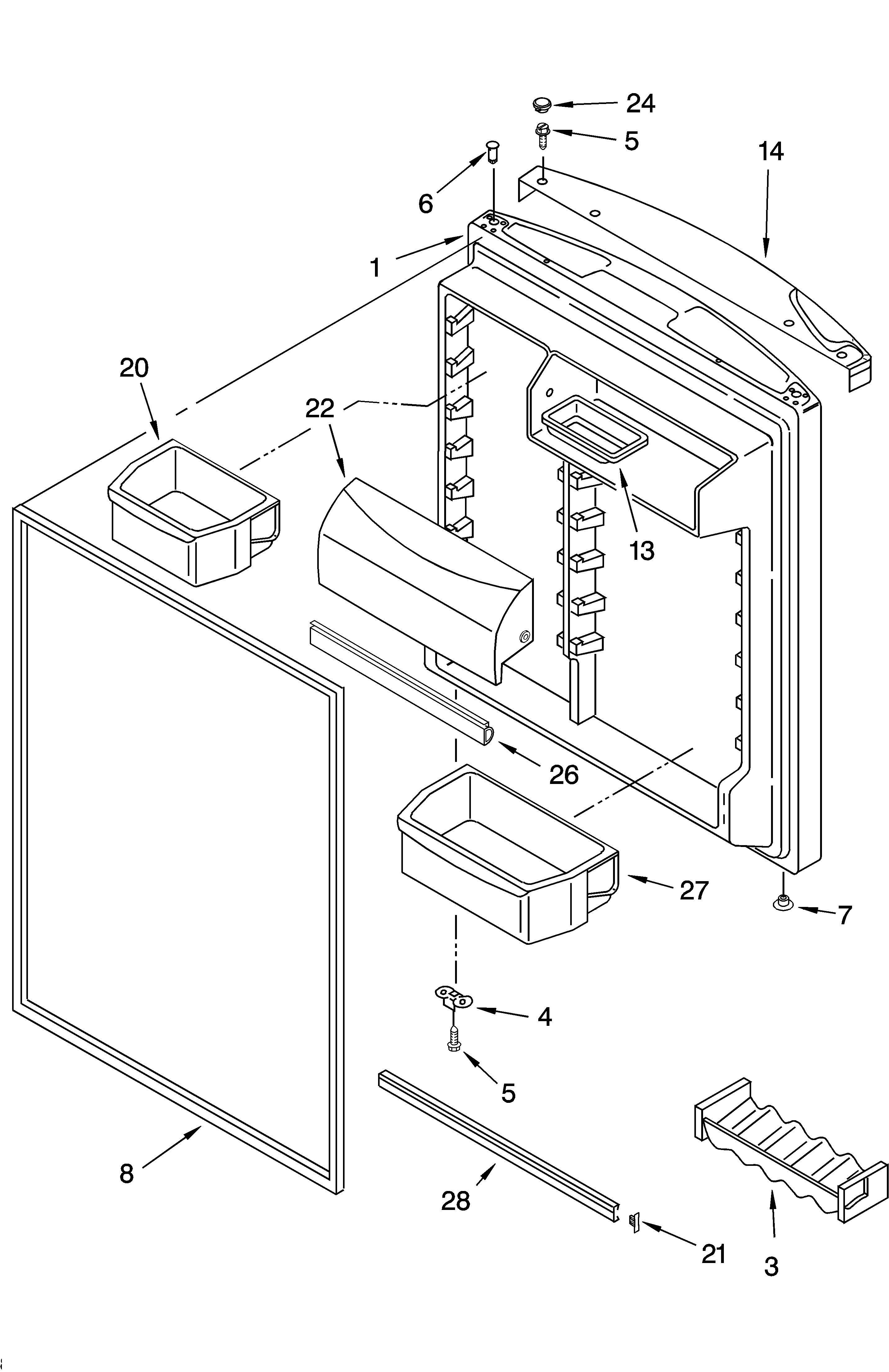 Refrigerator door parts