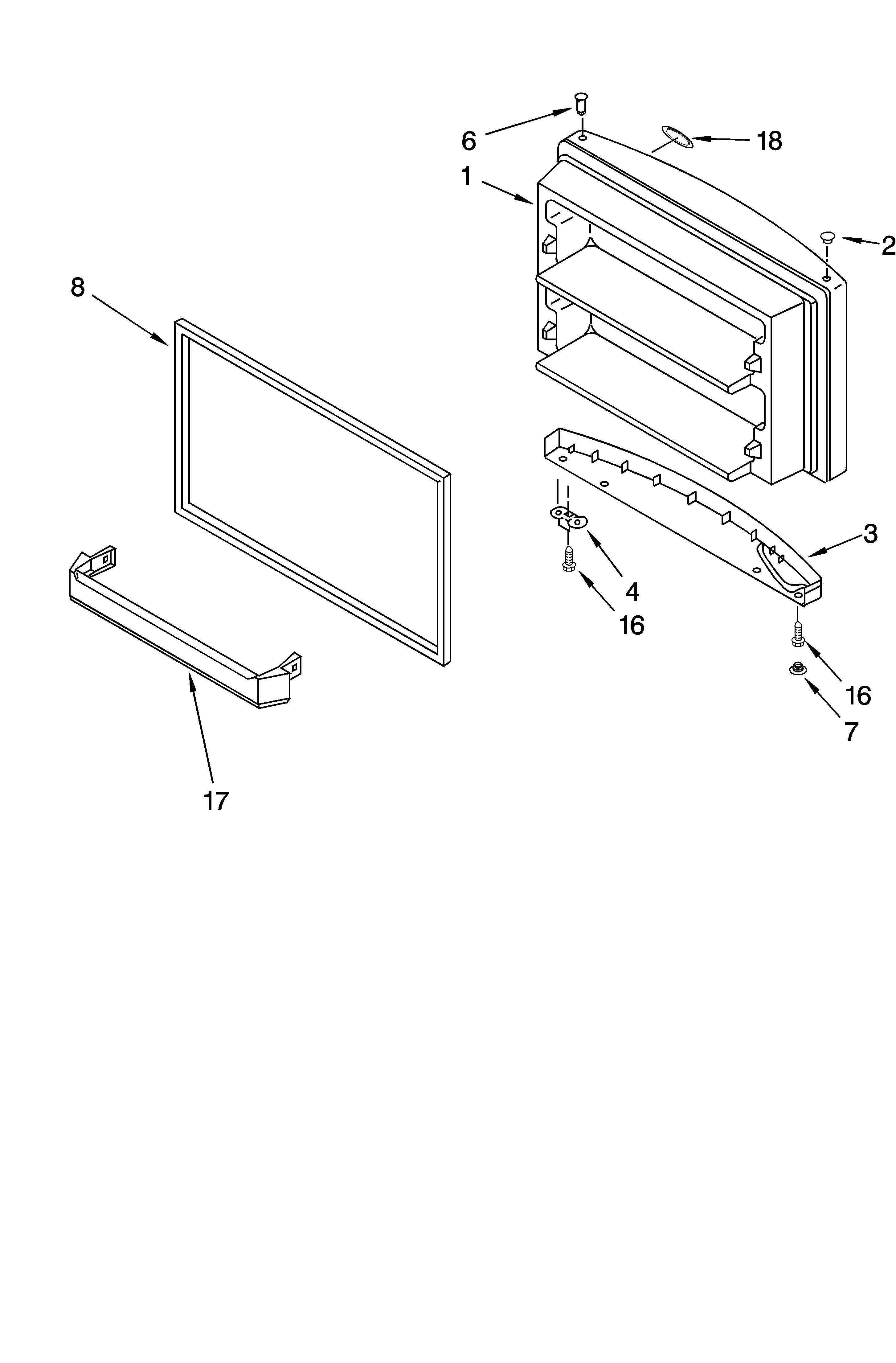 Freezer door parts, optional parts