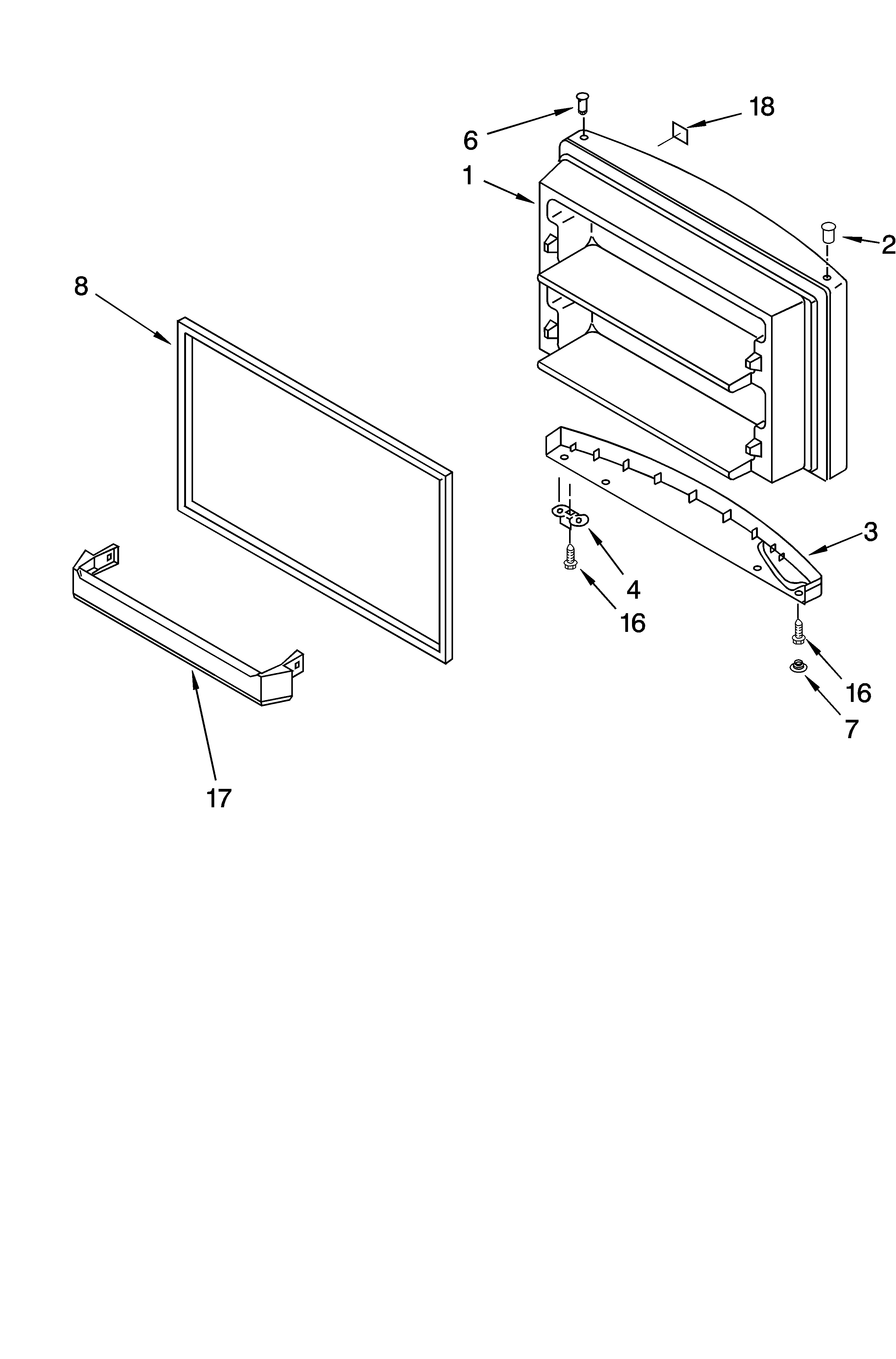 Freezer door parts, optional parts