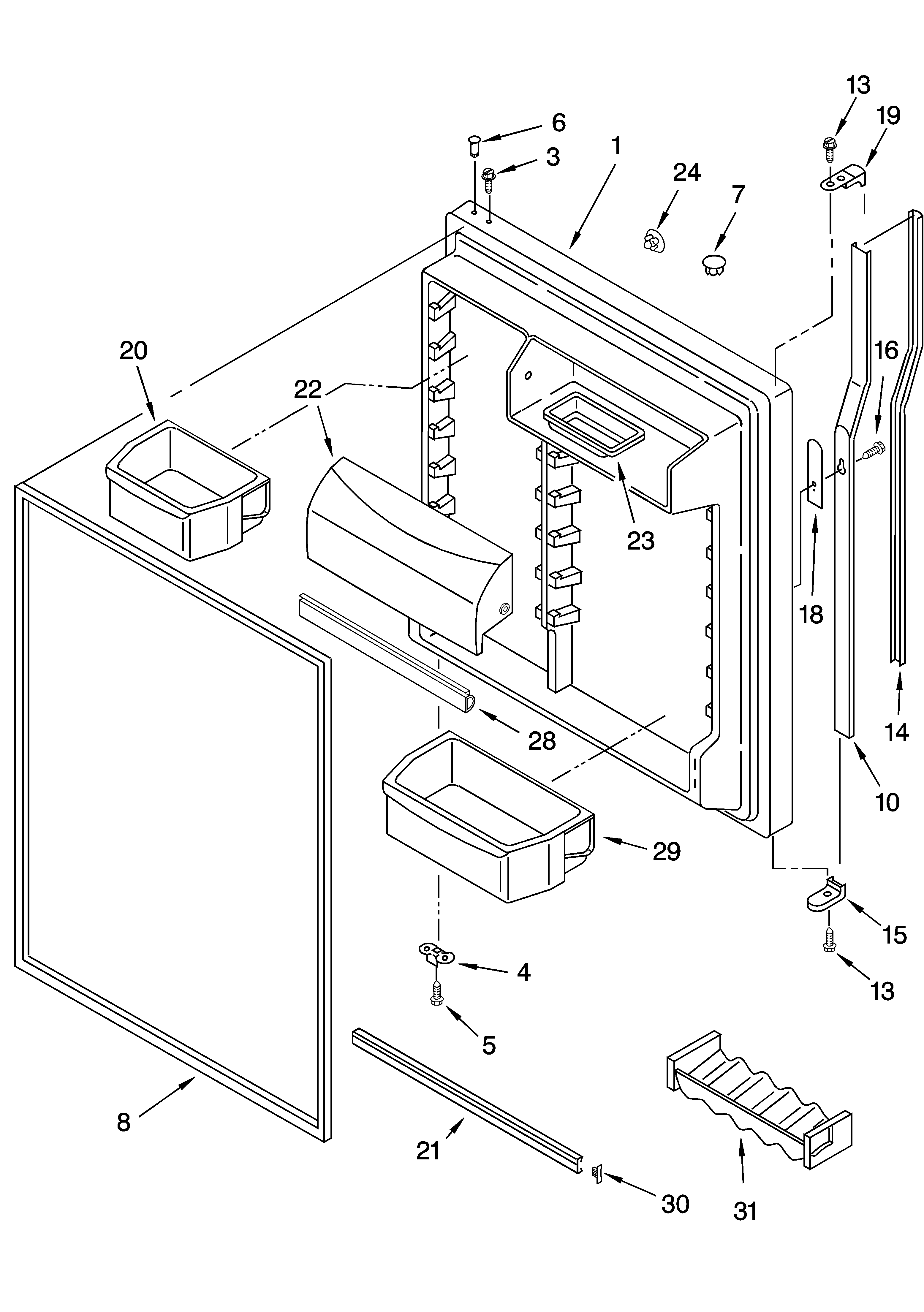 Refrigerator door parts