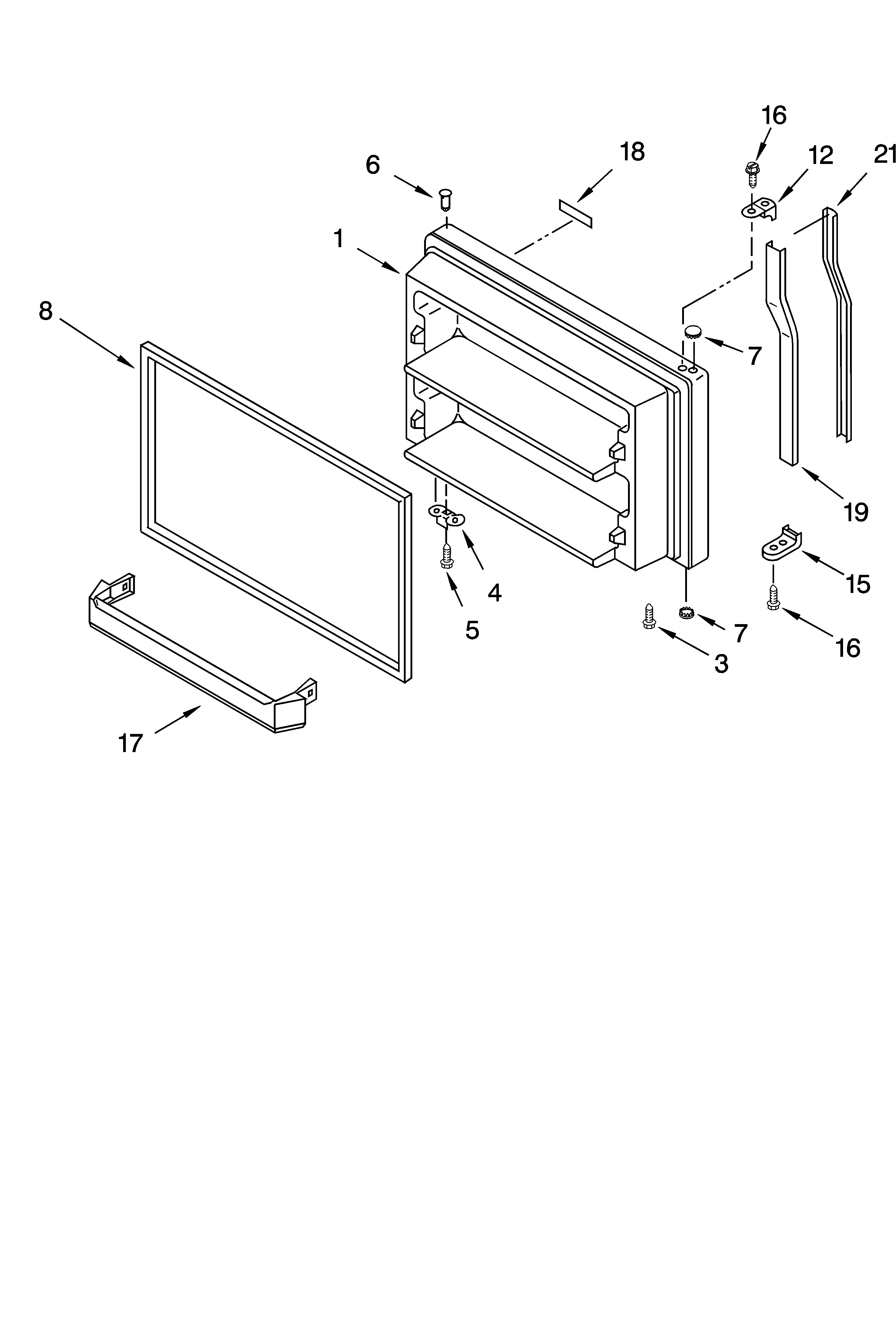 Freezer door parts