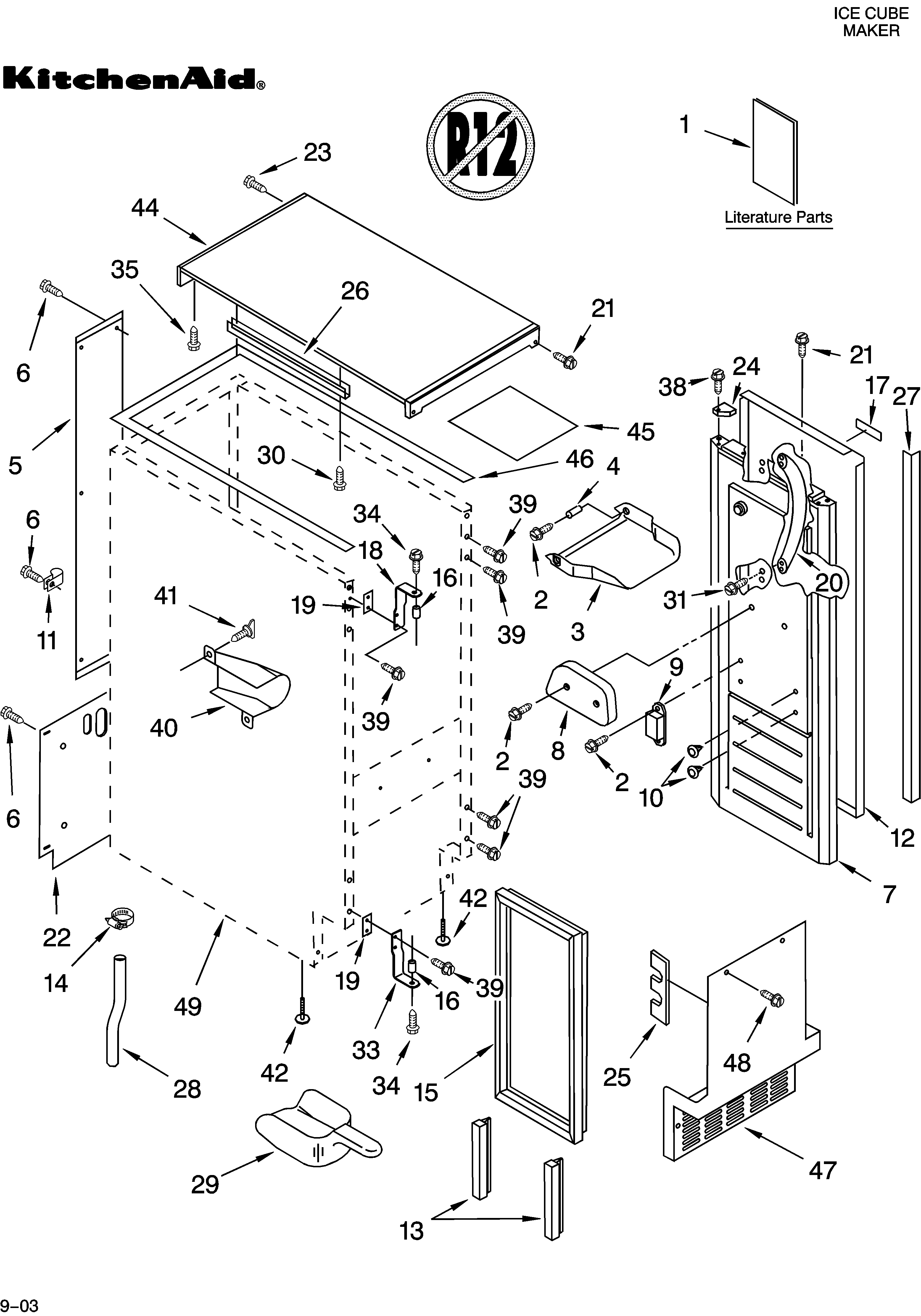 Cabinet liner and door parts