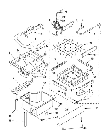 Evaporator ice cutter grid and water parts