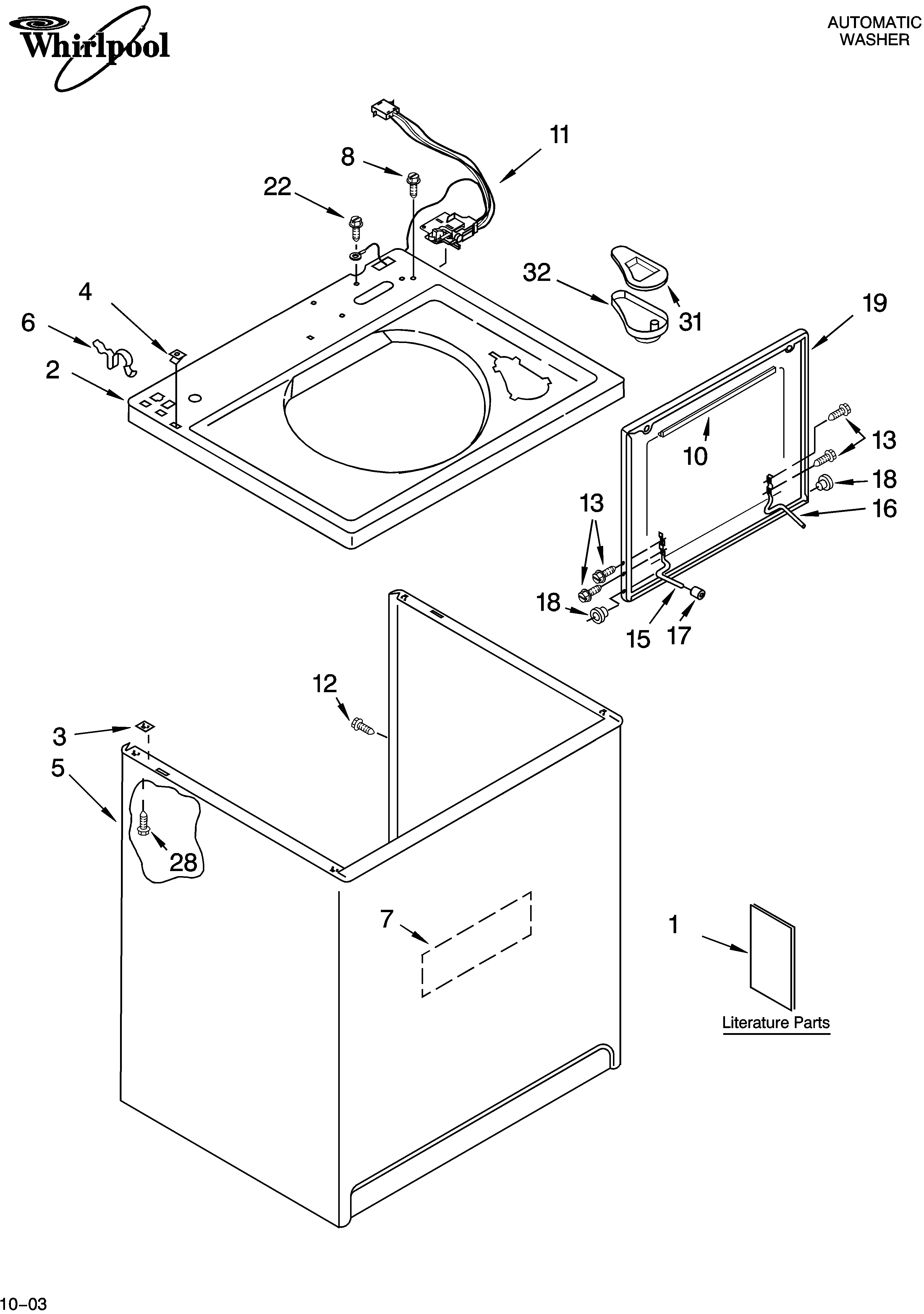 Top and cabinet parts
