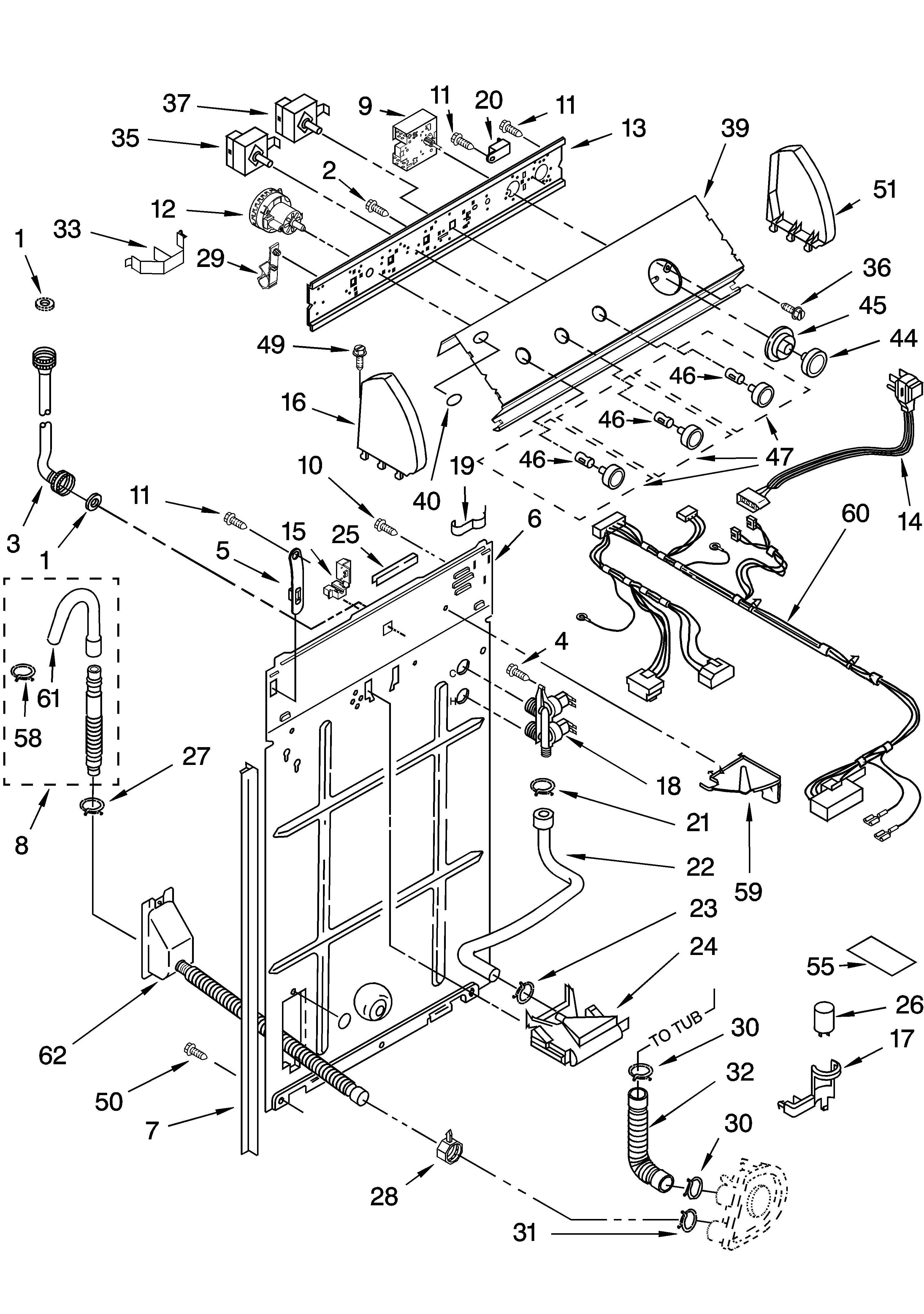 Controls and rear panel parts