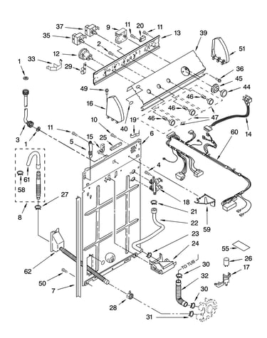 Controls and rear panel parts