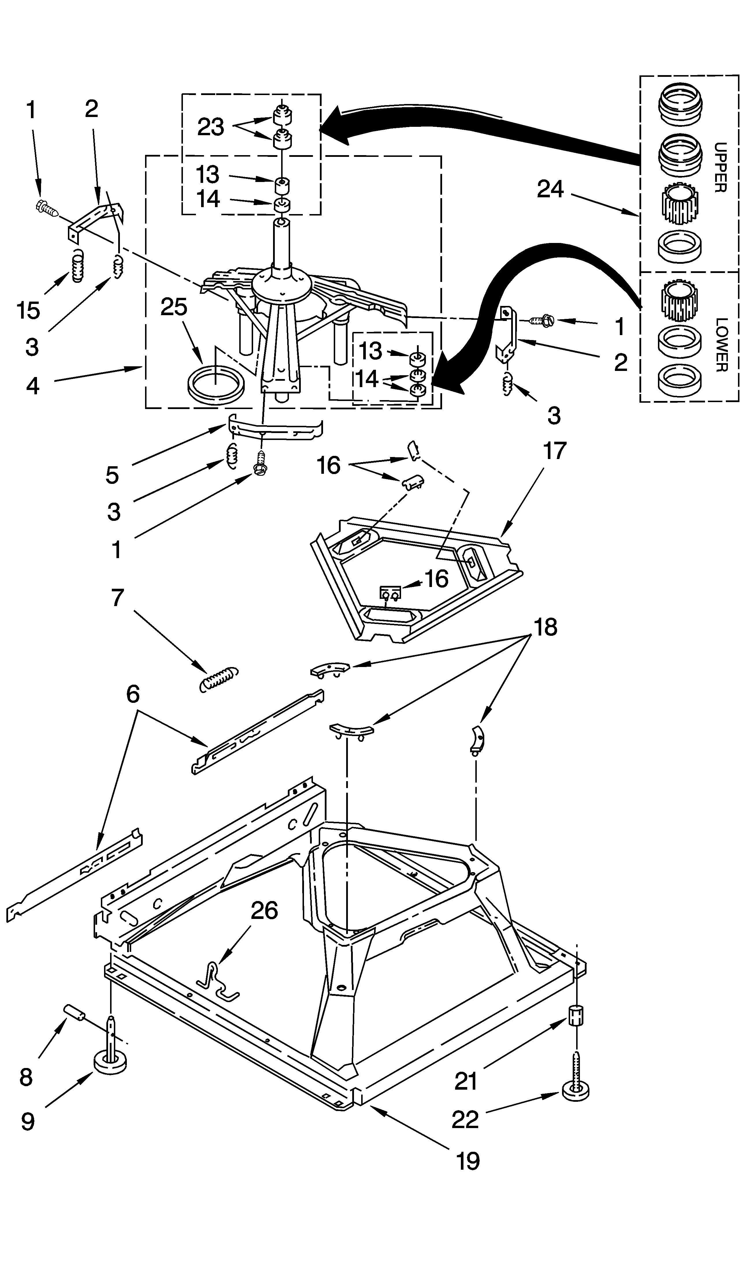Machine base parts