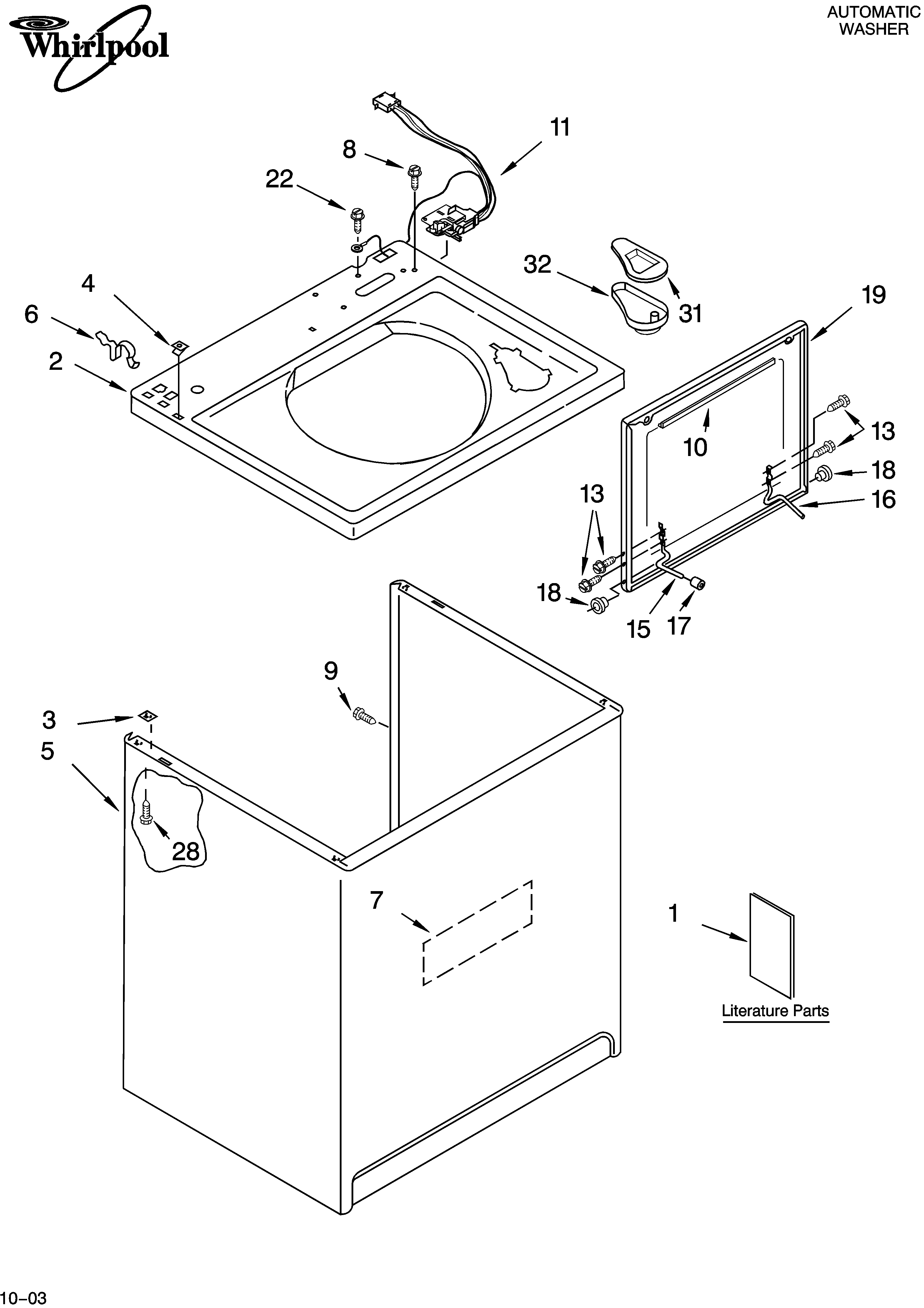 Top and cabinet parts