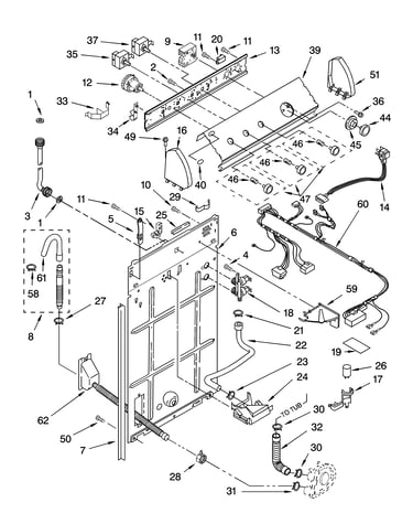 Controls and rear panel parts
