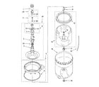 Whirlpool LSQ9010LQ2 agitator, basket and tub parts diagram