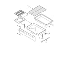 Whirlpool SF380LEMQ0 drawer & broiler parts diagram